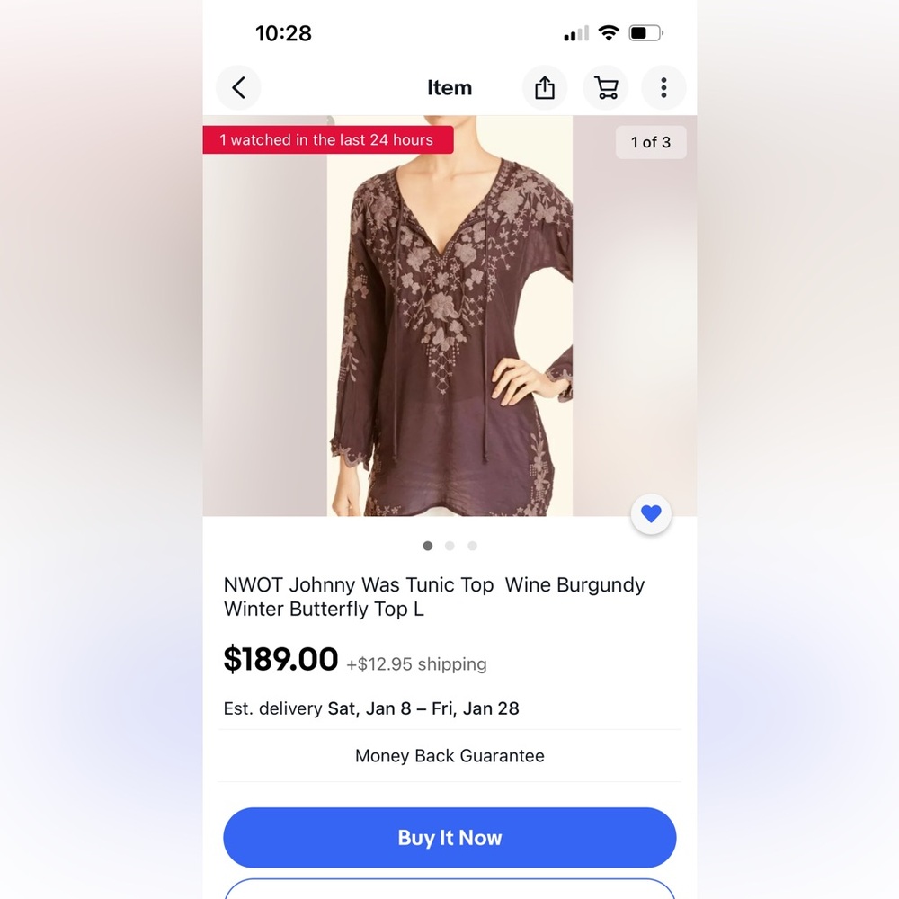 Johnny Was Winter Butterfly Blouse